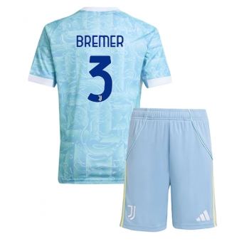 Billige Fotballdrakt Juventus Gleison Bremer #3 Replika Bortedraktsett Barn 2025-26 Kortermet (med bukser)